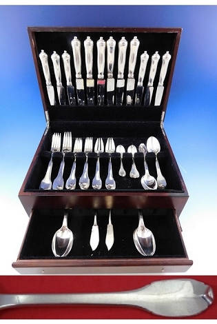Cannon Handle by Boin-Taburet French 950 Silver Flatware Set Service Paris 54 pc